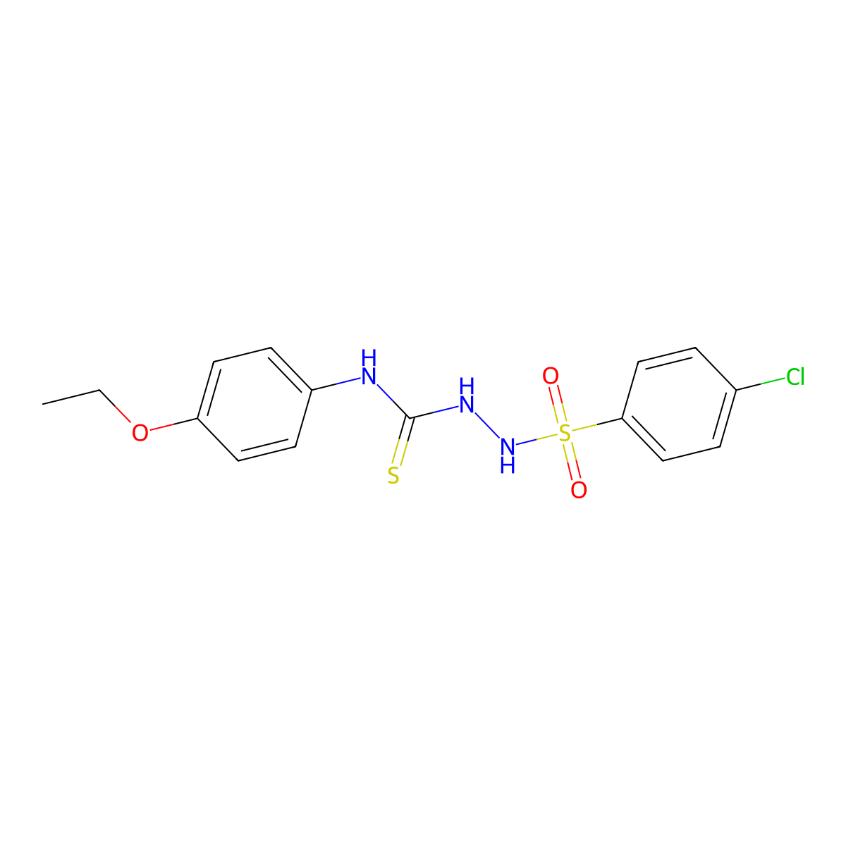 1-[(4-Chlorophenyl)sulfonylamino]-3-(4-ethoxyphenyl)thiourea molecular structure, CAS 701945-96-2