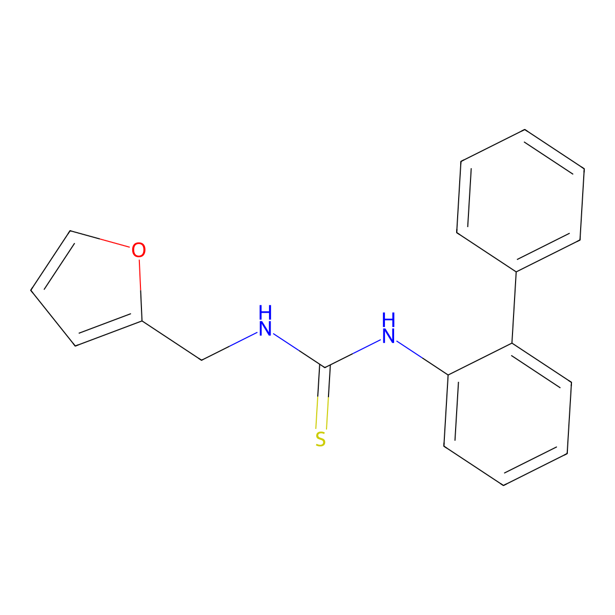 1-(Furan-2-ylmethyl)-3-(2-phenylphenyl)thiourea molecular structure, CAS 701946-02-3