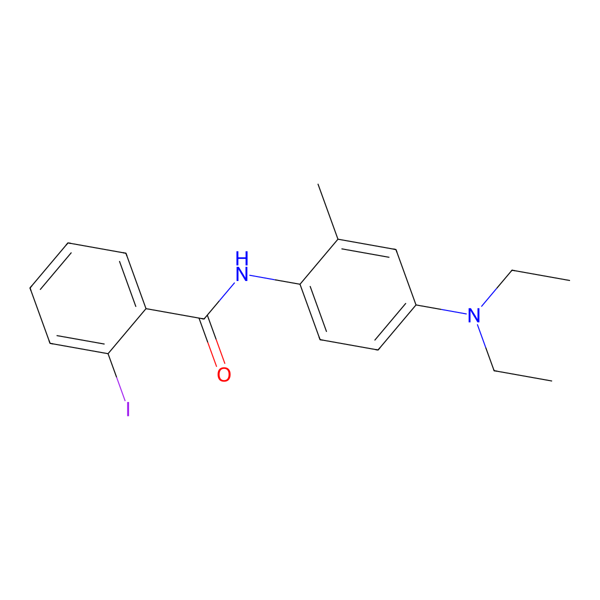 N-[4-(diethylamino)-2-methylphenyl]-2-iodobenzamide molecular structure, CAS 701946-15-8