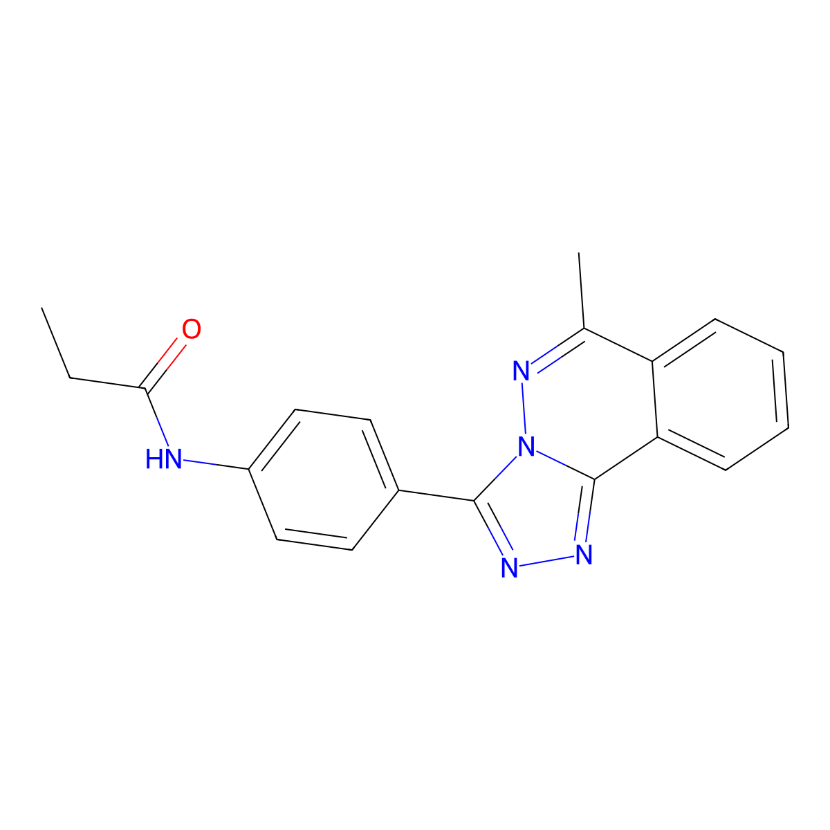 N-[4-(6-methyl-[1,2,4]triazolo[3,4-a]phthalazin-3-yl)phenyl]propanamide molecular structure, CAS 701946-16-9