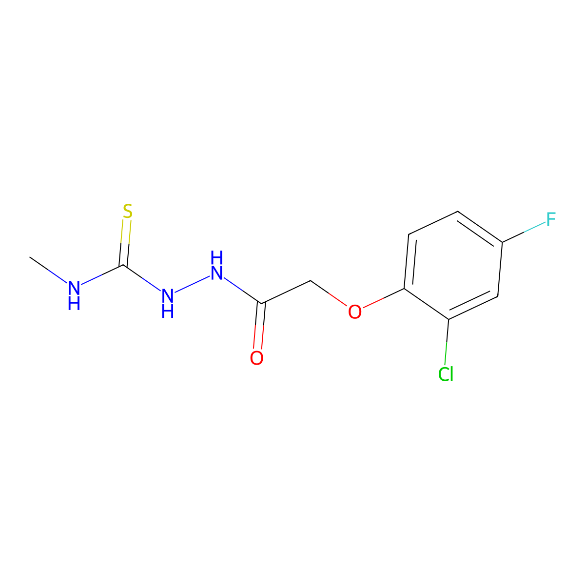 1-[[2-(2-Chloro-4-fluorophenoxy)acetyl]amino]-3-methylthiourea molecular structure, CAS 701946-19-2