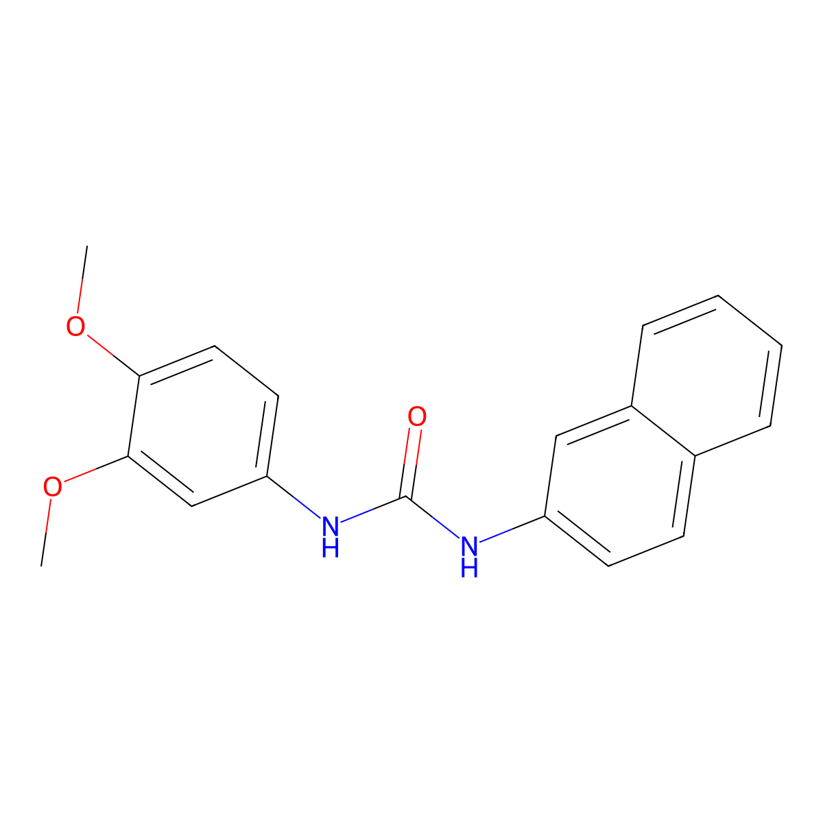 1-(3,4-Dimethoxyphenyl)-3-naphthalen-2-ylurea molecular structure, CAS 701946-25-0