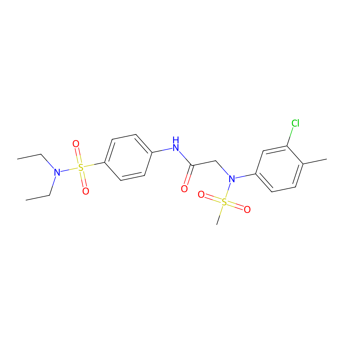 2-(3-chloro-4-methyl-N-methylsulfonylanilino)-N-[4-(diethylsulfamoyl)phenyl]acetamide molecular structure, CAS 701946-35-2