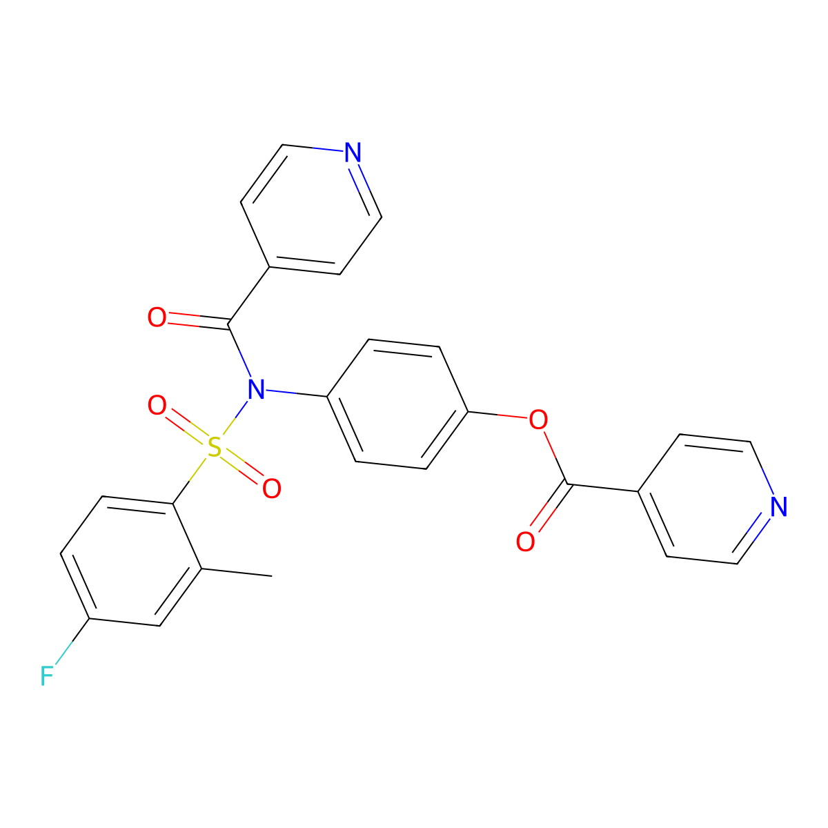 4-[[(4-Fluoro-2-methylphenyl)sulfonyl](isonicotinoyl)amino]phenyl isonicotinate molecular structure, CAS 701946-43-2