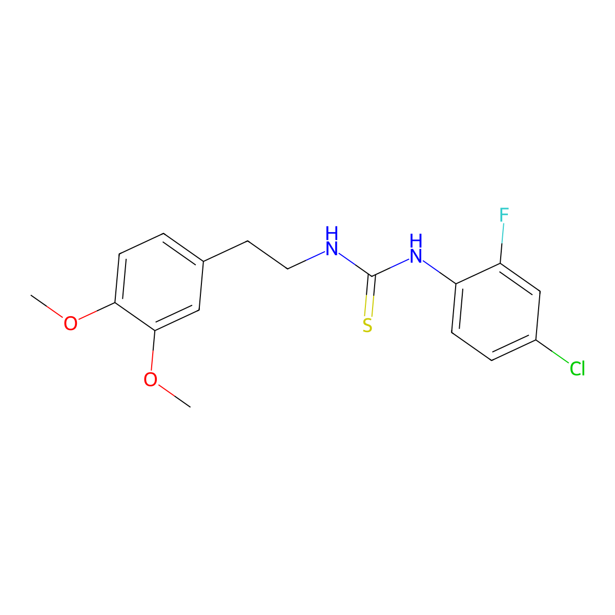 1-(4-Chloro-2-fluorophenyl)-3-[2-(3,4-dimethoxyphenyl)ethyl]thiourea molecular structure, CAS 701946-46-5