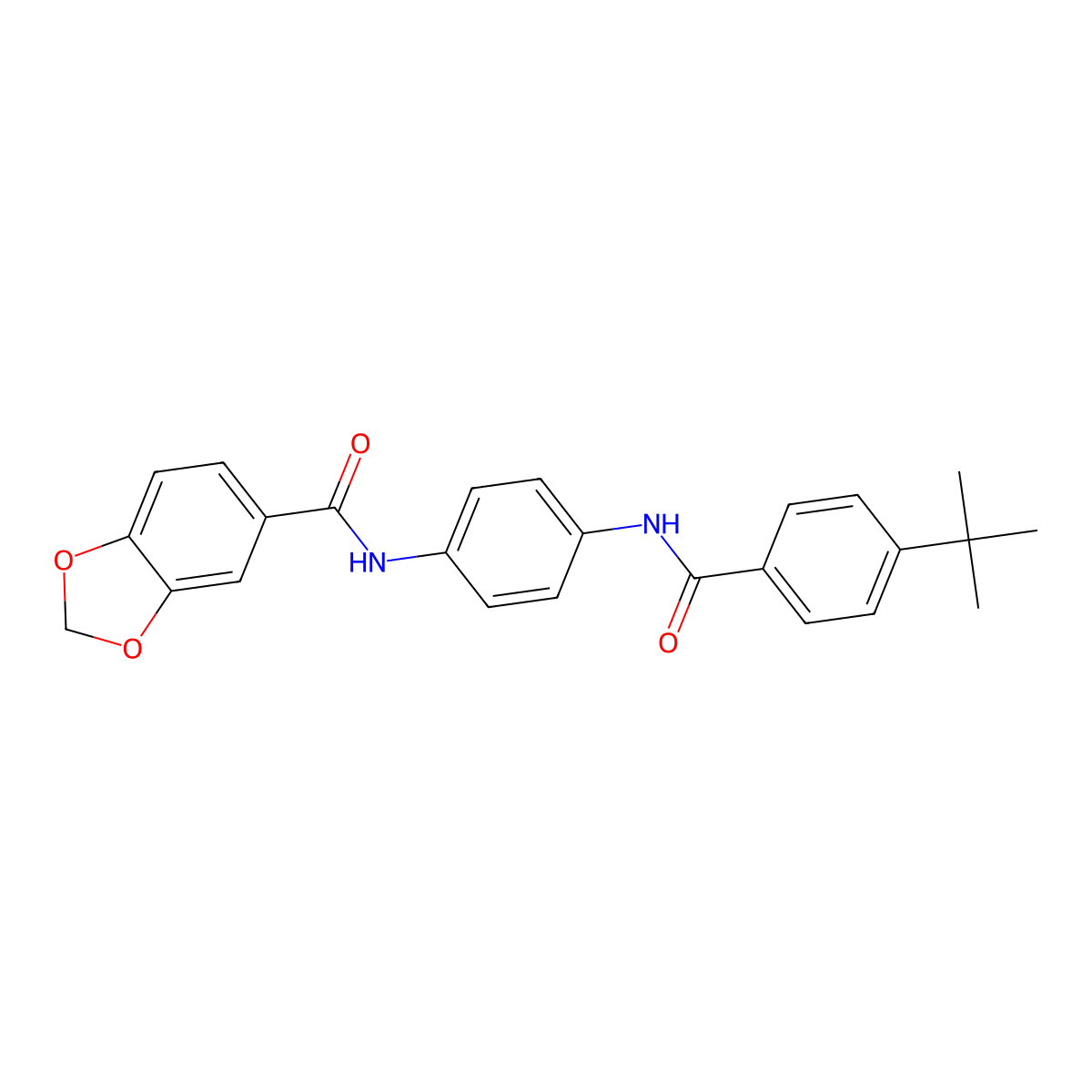 N-[4-[(4-tert-butylbenzoyl)amino]phenyl]-1,3-benzodioxole-5-carboxamide molecular structure, CAS 701946-53-4