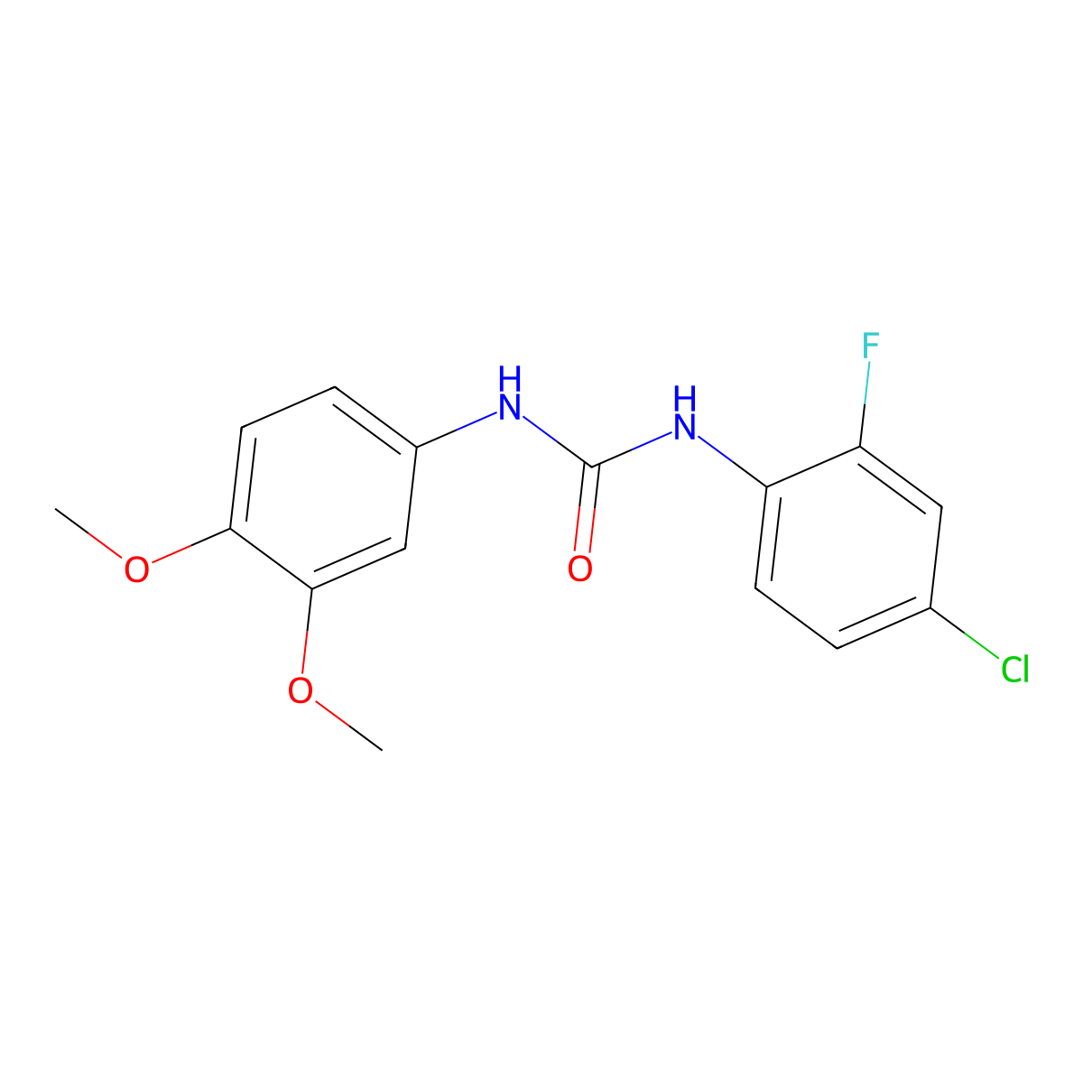 1-(4-Chloro-2-fluorophenyl)-3-(3,4-dimethoxyphenyl)urea molecular structure, CAS 701946-60-3