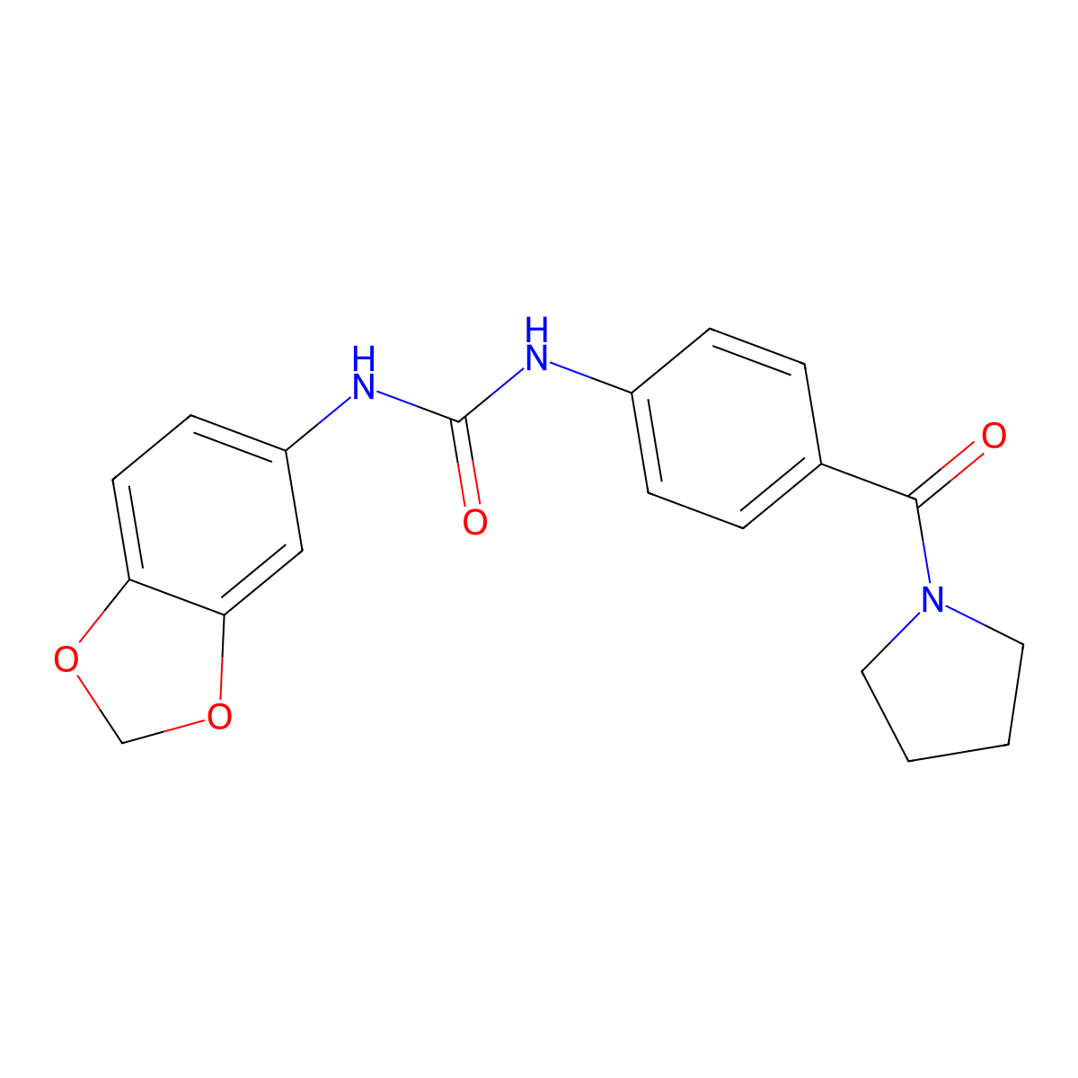 1-(1,3-Benzodioxol-5-yl)-3-[4-(pyrrolidine-1-carbonyl)phenyl]urea molecular structure, CAS 701946-65-8