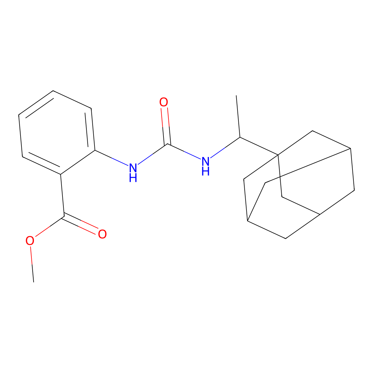 Methyl 2-{[(adamantanylethyl)amino]carbonylamino}benzoate molecular structure, CAS 701946-70-5