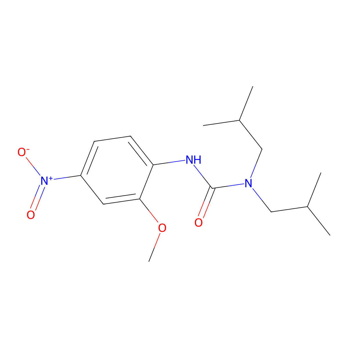 3-(2-Methoxy-4-nitrophenyl)-1,1-bis(2-methylpropyl)urea molecular structure, CAS 701946-80-7