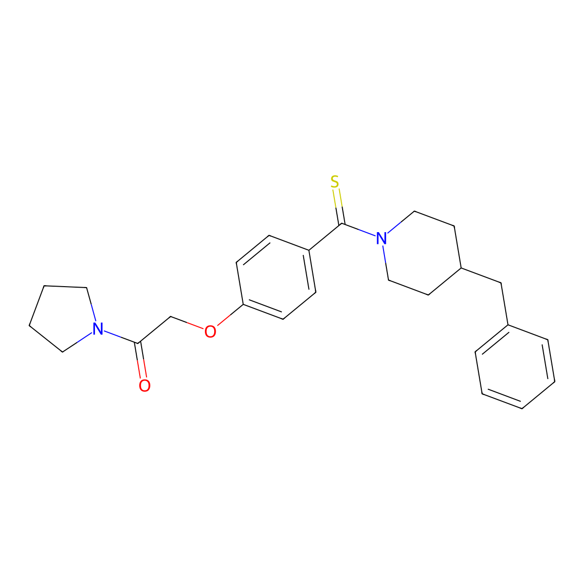 2-[4-(4-Benzylpiperidine-1-carbothioyl)phenoxy]-1-pyrrolidin-1-ylethanone molecular structure, CAS 701946-91-0
