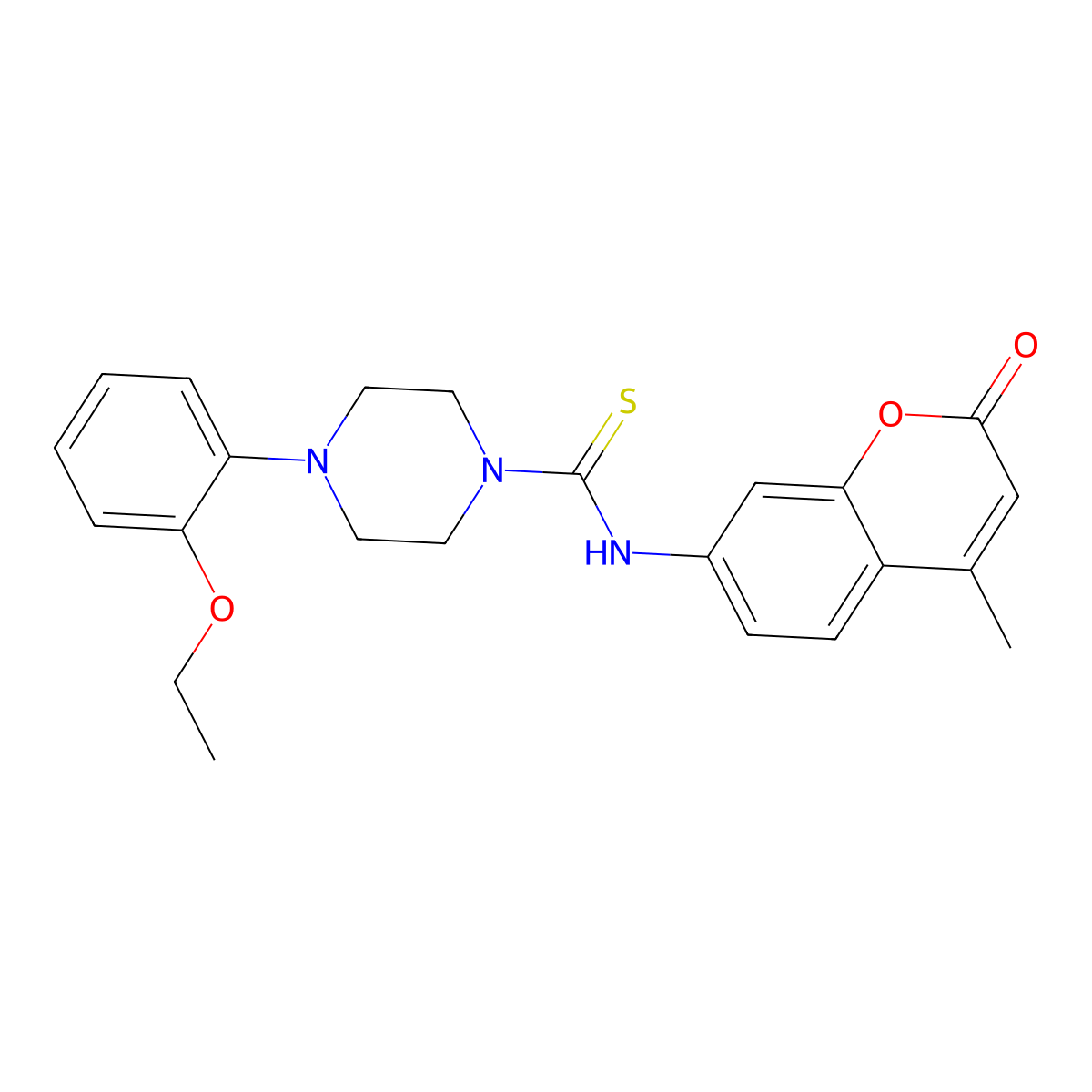 4-(2-ethoxyphenyl)-N-(4-methyl-2-oxochromen-7-yl)piperazine-1-carbothioamide molecular structure, CAS 701947-01-5