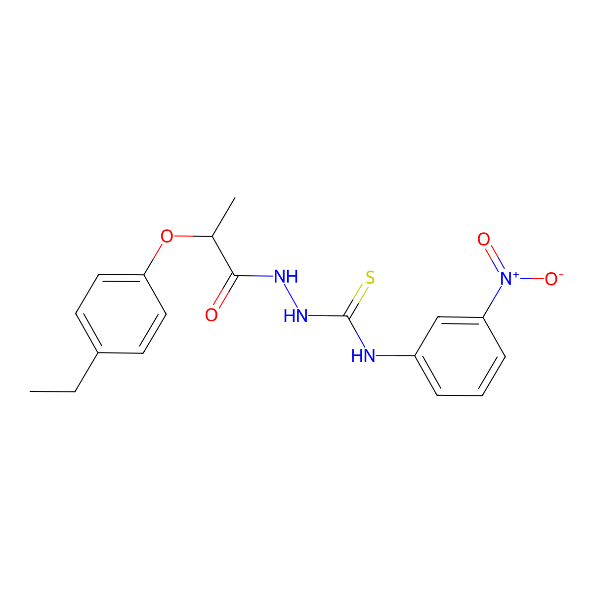 1-[2-(4-Ethylphenoxy)propanoylamino]-3-(3-nitrophenyl)thiourea molecular structure, CAS 701947-15-1