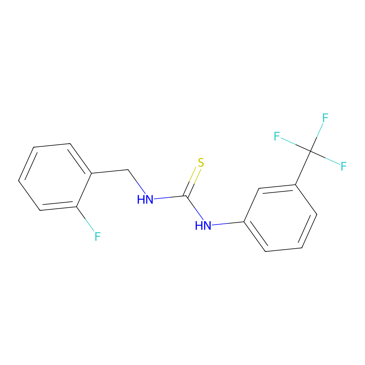 N-(2-fluorobenzyl)-N'-[3-(trifluoromethyl)phenyl]thiourea molecular structure, CAS 701947-34-4