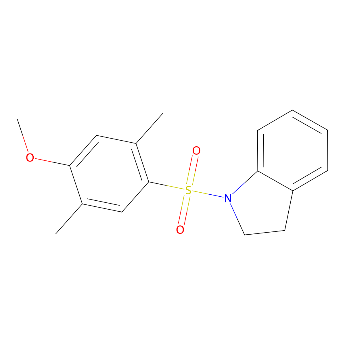 [(4-Methoxy-2,5-dimethylphenyl)sulfonyl]indoline molecular structure, CAS 701947-52-6