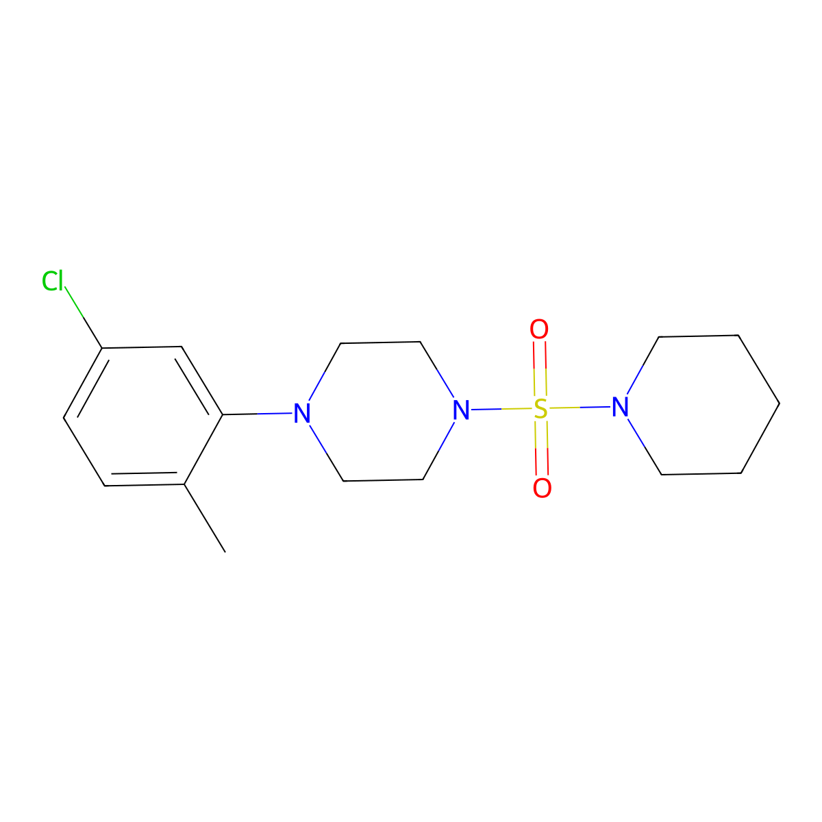 1-(5-Chloro-2-methylphenyl)-4-(1-piperidinylsulfonyl)piperazine molecular structure, CAS 701947-79-7