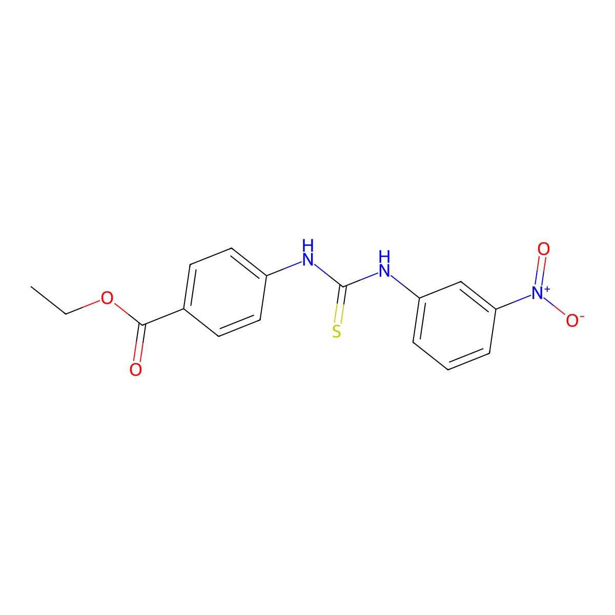 Ethyl 4-{[(3-nitrophenyl)carbamothioyl]amino}benzoate molecular structure, CAS 701947-87-7