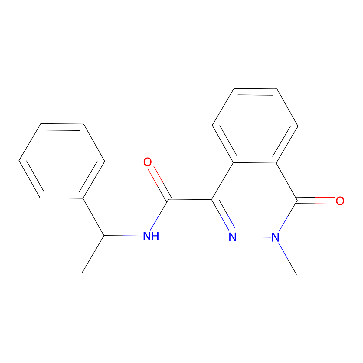 3-methyl-4-oxo-N-(1-phenylethyl)phthalazine-1-carboxamide molecular structure, CAS 701947-90-2