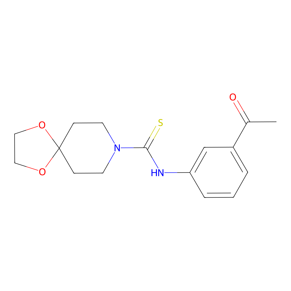 N-(3-acetylphenyl)-1,4-dioxa-8-azaspiro[4.5]decane-8-carbothioamide molecular structure, CAS 701947-98-0