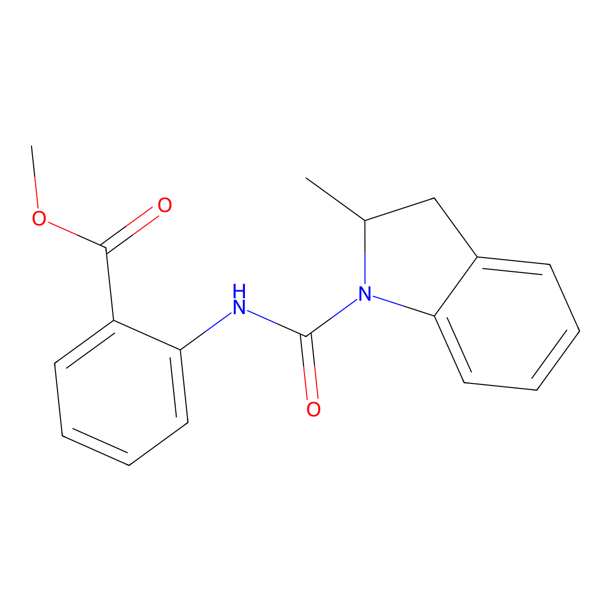 methyl 2-{[(2-methyl-2,3-dihydro-1H-indol-1-yl)carbonyl]amino}benzoate molecular structure, CAS 701948-07-4
