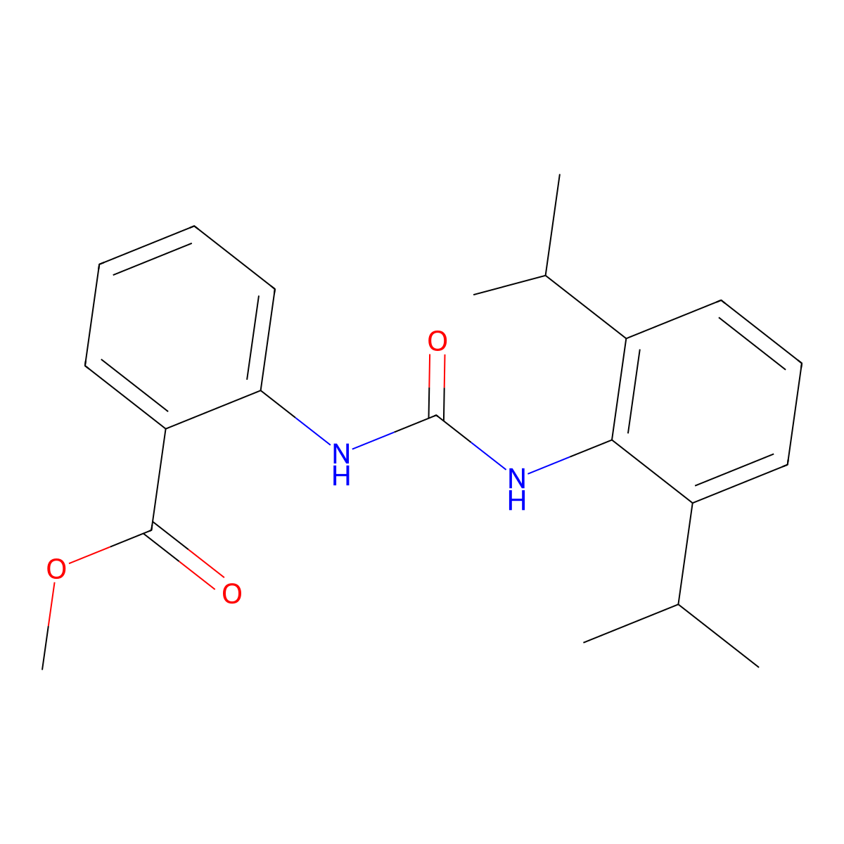 methyl 2-({N-[2,6-bis(methylethyl)phenyl]carbamoyl}amino)benzoate molecular structure, CAS 701948-09-6