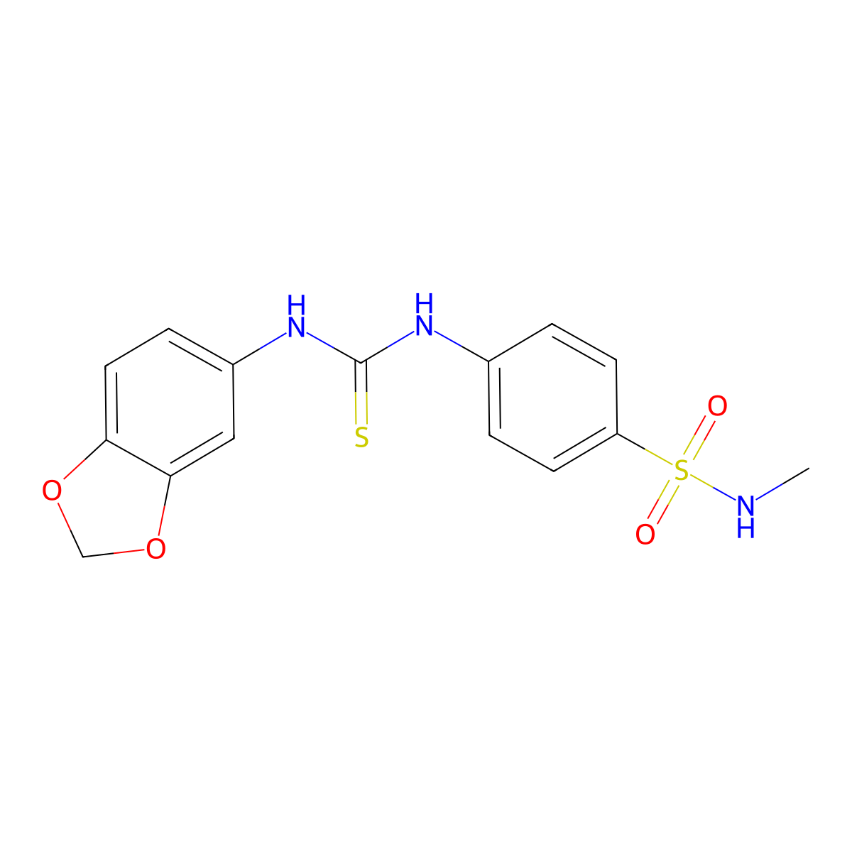 4-{[(1,3-benzodioxol-5-ylamino)carbonothioyl]amino}-N-methylbenzenesulfonamide molecular structure, CAS 701948-20-1