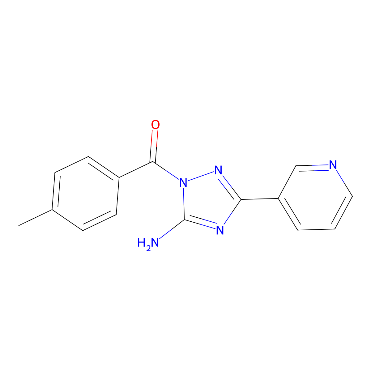 1-(4-methylbenzoyl)-3-(3-pyridinyl)-1H-1,2,4-triazol-5-amine molecular structure, CAS 701948-44-9