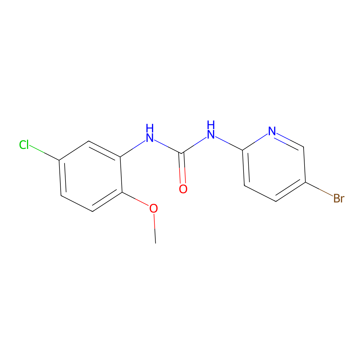 1-(5-Bromopyridin-2-yl)-3-(5-chloro-2-methoxyphenyl)urea molecular structure, CAS 701948-50-7