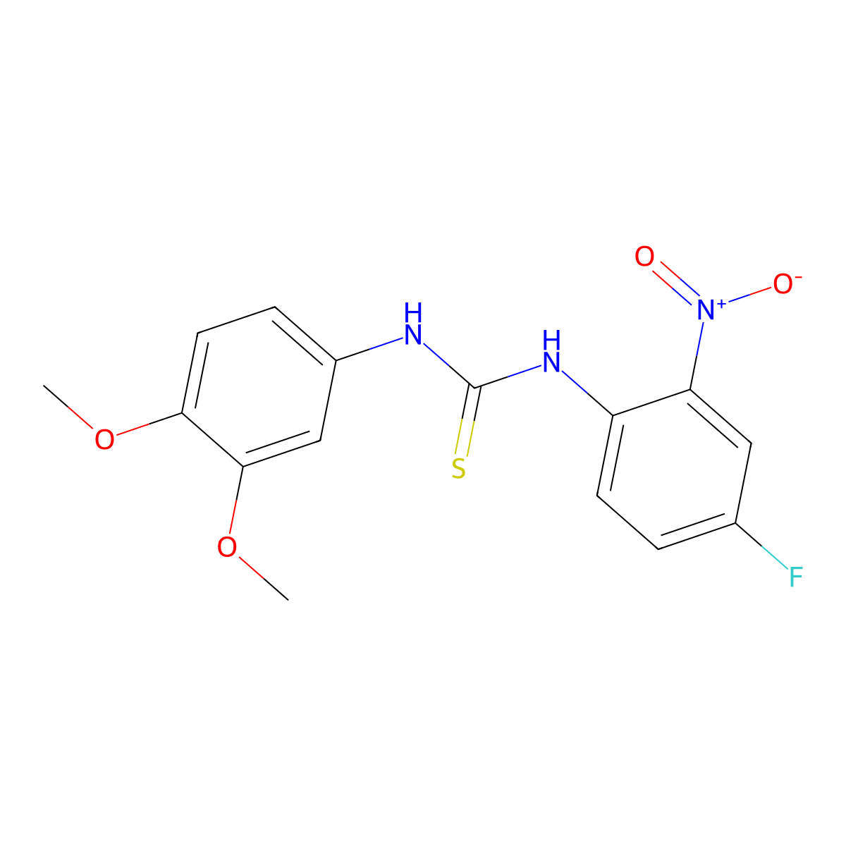 1-(3,4-Dimethoxyphenyl)-3-(4-fluoro-2-nitrophenyl)thiourea molecular structure, CAS 701948-57-4