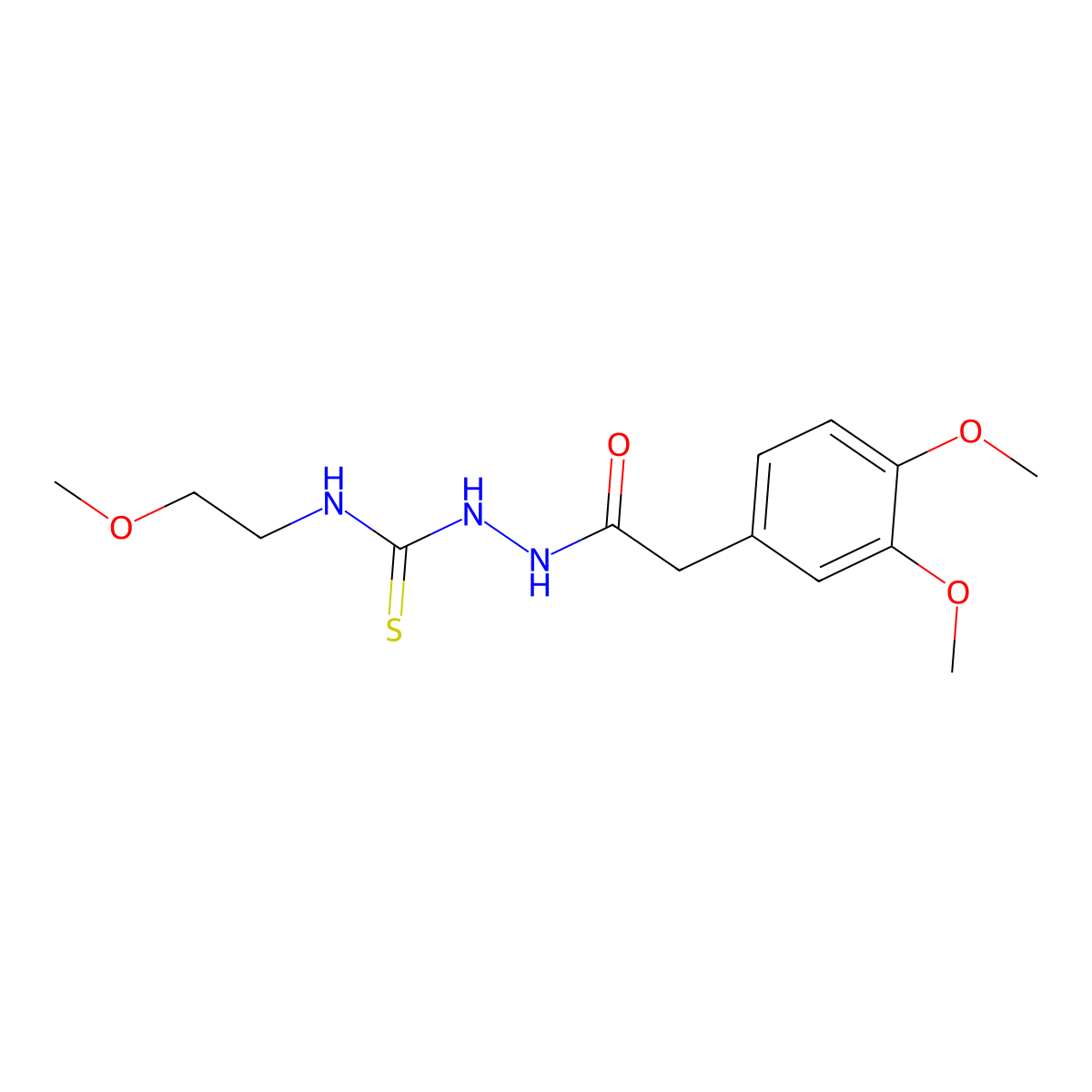 1-[[2-(3,4-Dimethoxyphenyl)acetyl]amino]-3-(2-methoxyethyl)thiourea molecular structure, CAS 701948-60-9