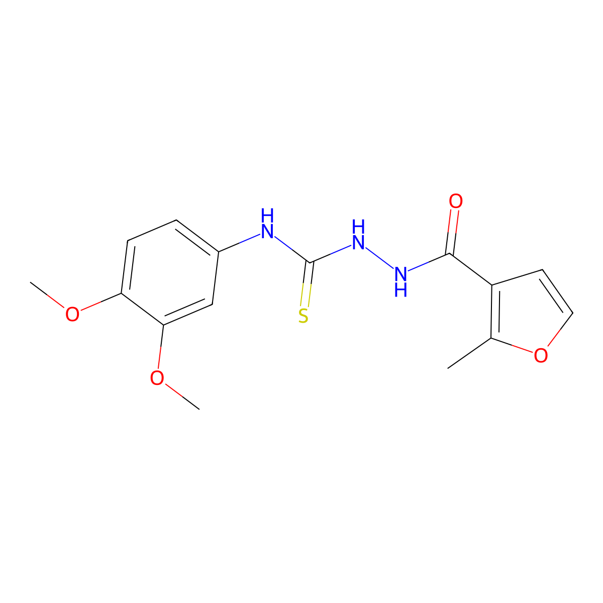 1-(3,4-Dimethoxyphenyl)-3-[(2-methylfuran-3-carbonyl)amino]thiourea molecular structure, CAS 701948-77-8