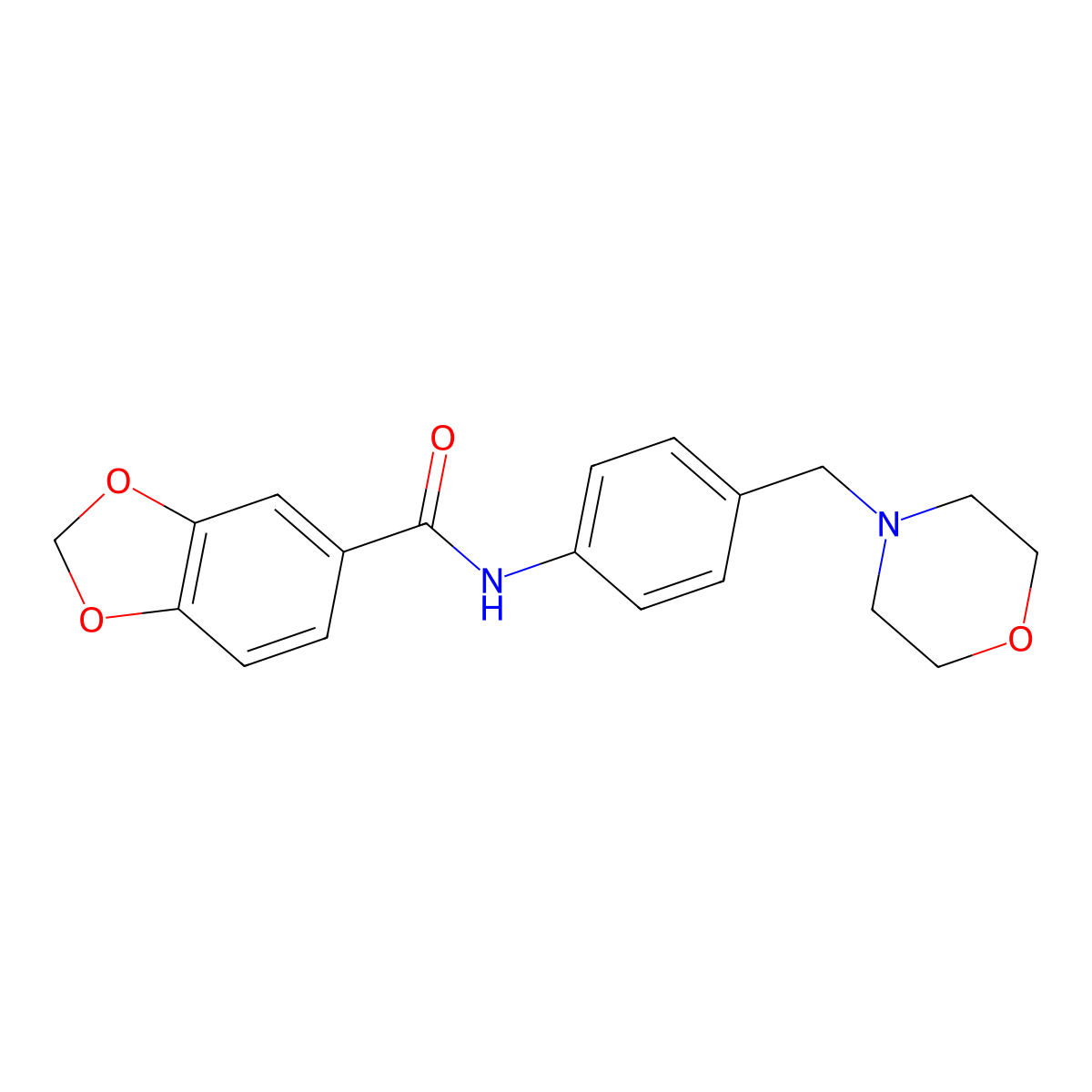 N-[4-(morpholin-4-ylmethyl)phenyl]-1,3-benzodioxole-5-carboxamide molecular structure, CAS 701948-83-6