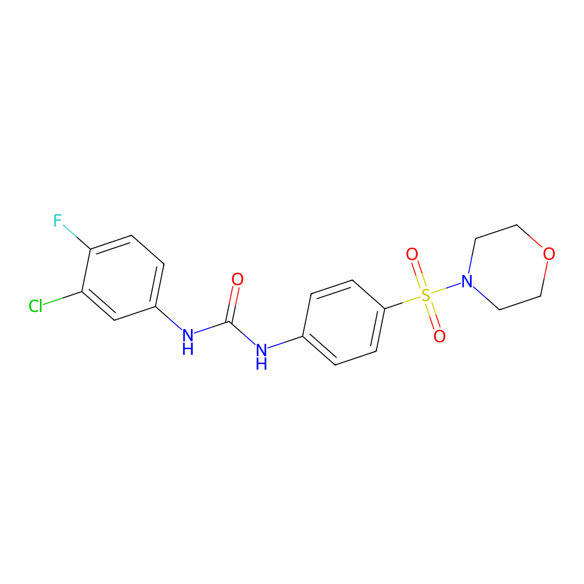 1-(3-Chloro-4-fluorophenyl)-3-(4-morpholin-4-ylsulfonylphenyl)urea molecular structure, CAS 701949-52-2