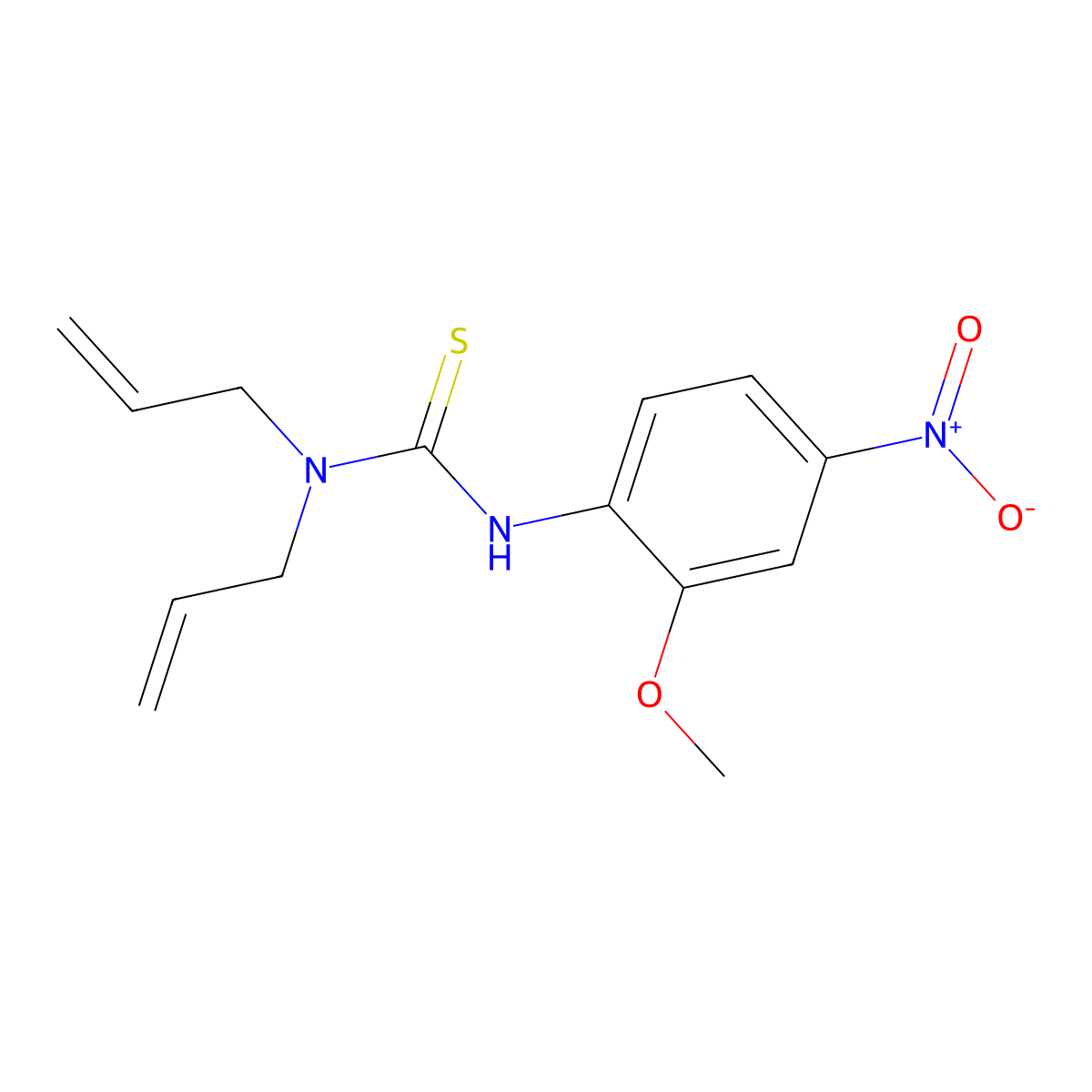 3-(2-Methoxy-4-nitrophenyl)-1,1-bis(prop-2-enyl)thiourea molecular structure, CAS 701949-53-3