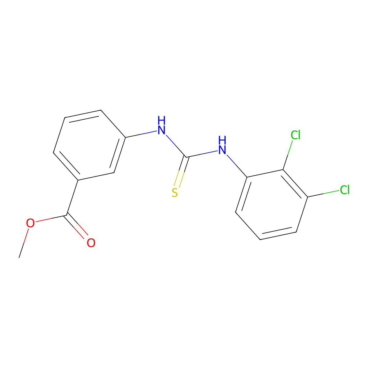 Methyl 3-{[(2,3-dichlorophenyl)carbamothioyl]amino}benzoate molecular structure, CAS 701949-67-9