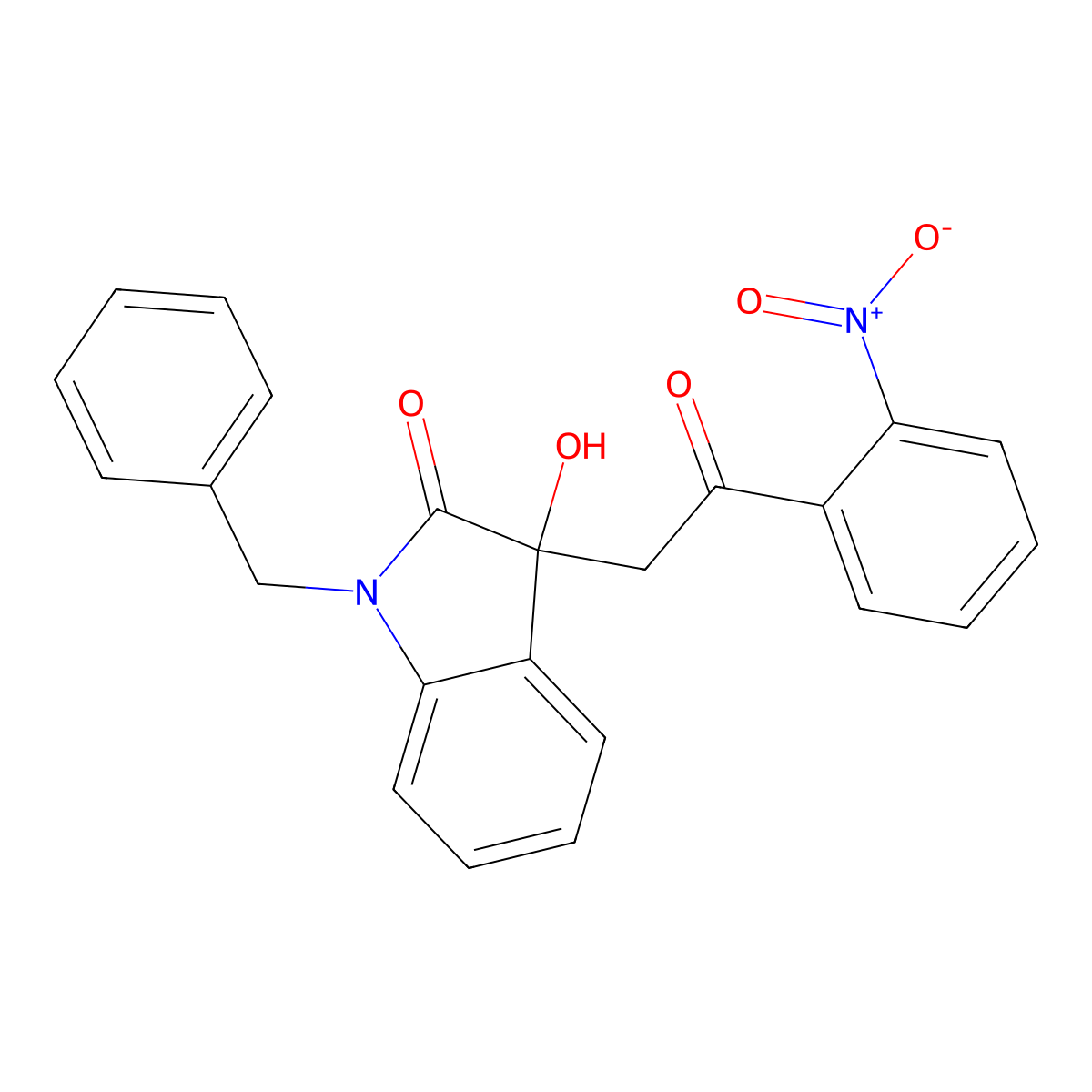 1-Benzyl-3-hydroxy-3-[2-(2-nitrophenyl)-2-oxoethyl]indol-2-one molecular structure, CAS 701949-72-6