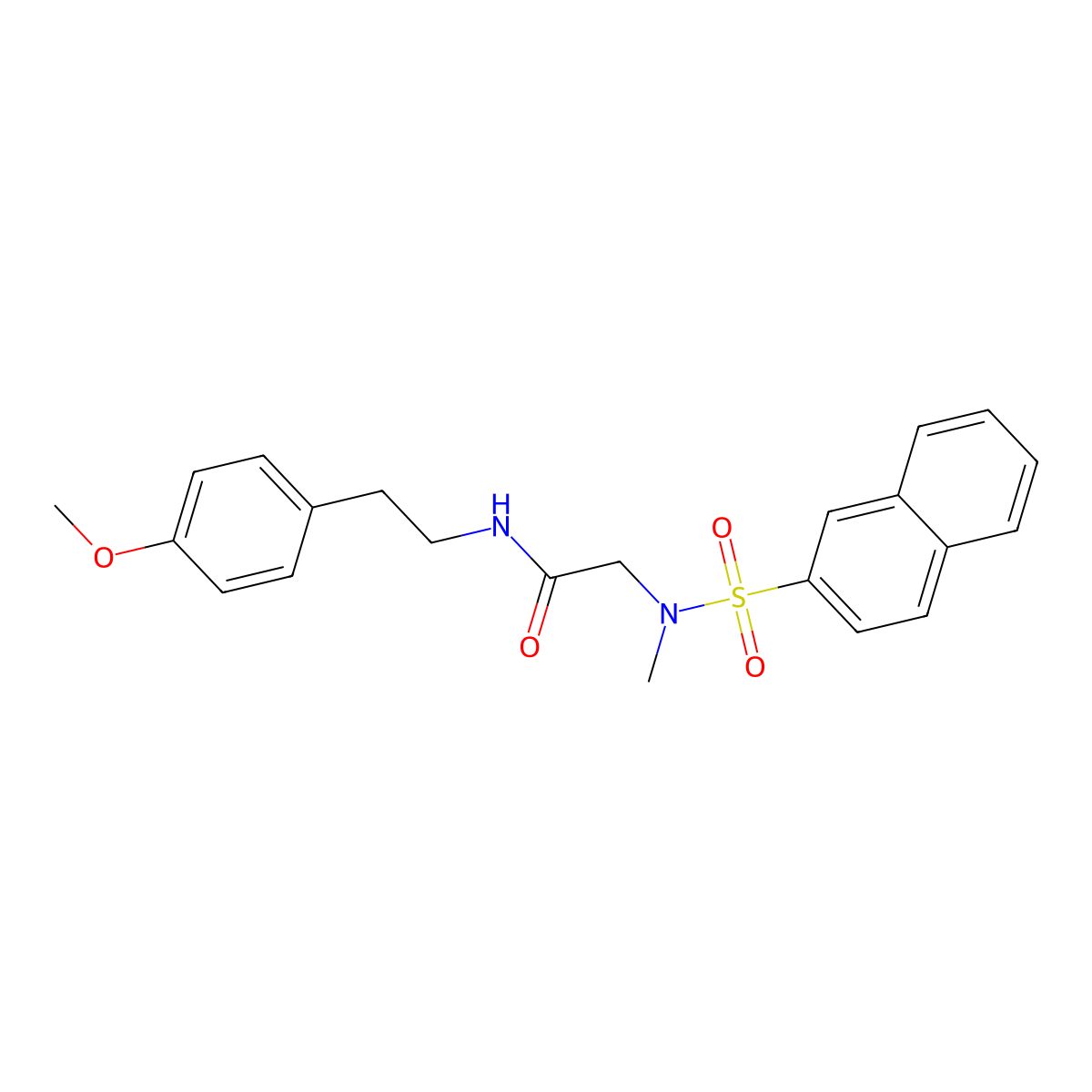 N-[2-(4-methoxyphenyl)ethyl]-2-[methyl(naphthalen-2-ylsulfonyl)amino]acetamide molecular structure, CAS 701949-80-6