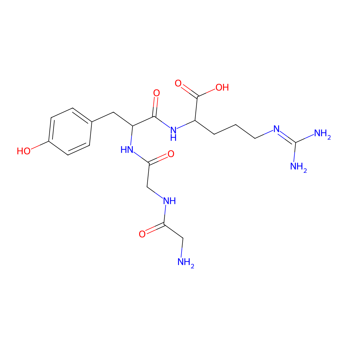 Glycyl-glycyl-tyrosyl-arginine molecular structure, CAS 70195-20-9