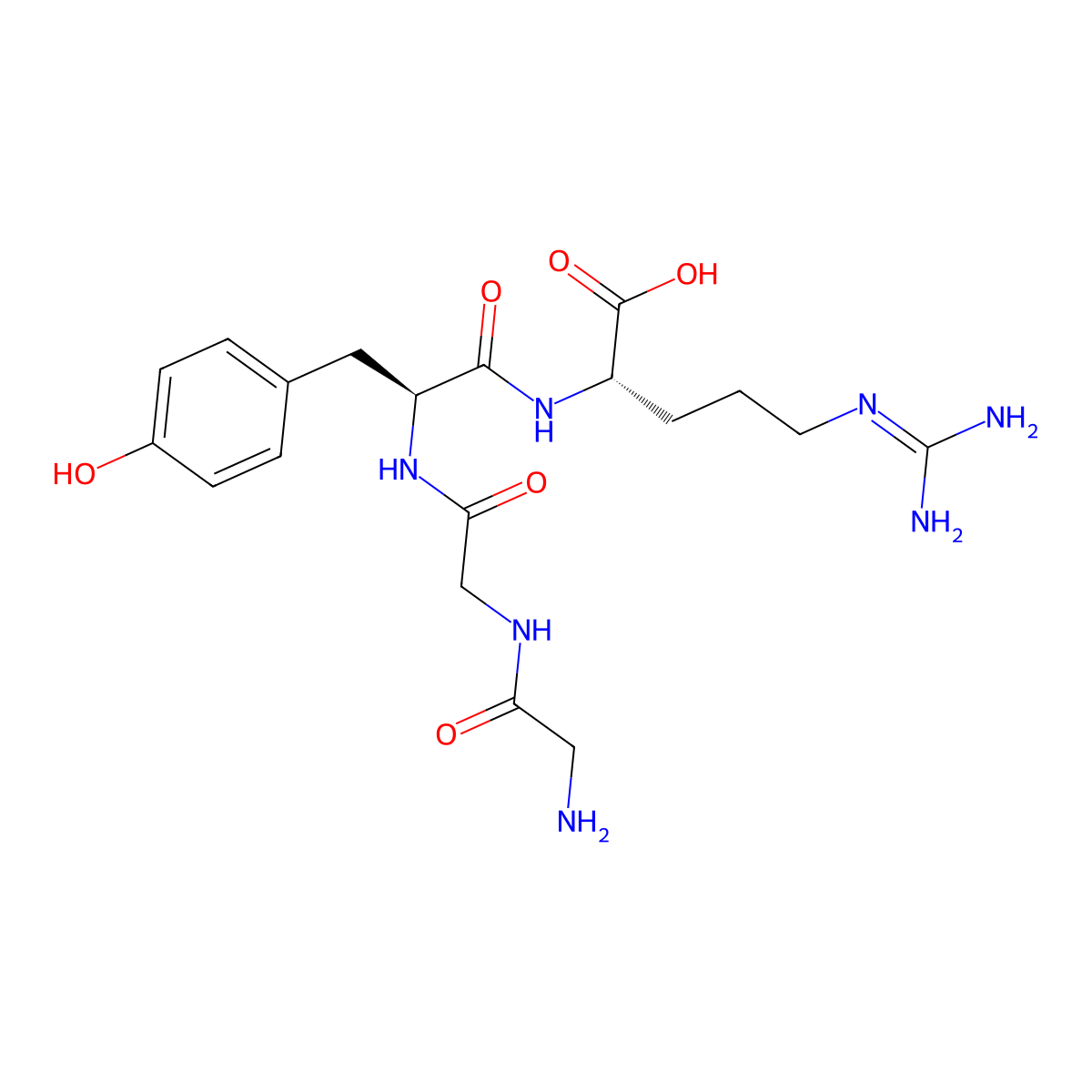 Glycyl-glycyl-tyrosyl-arginine molecular structure, CAS 70195-20-9