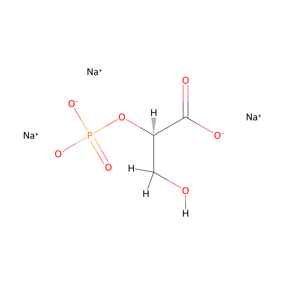 Trisodium (2R)-3-hydroxy-2-(phosphonatooxy)propanoate molecular structure, CAS 70195-25-4