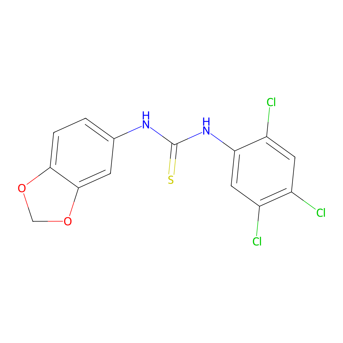 1-(1,3-Benzodioxol-5-yl)-3-(2,4,5-trichlorophenyl)thiourea molecular structure, CAS 701950-11-0