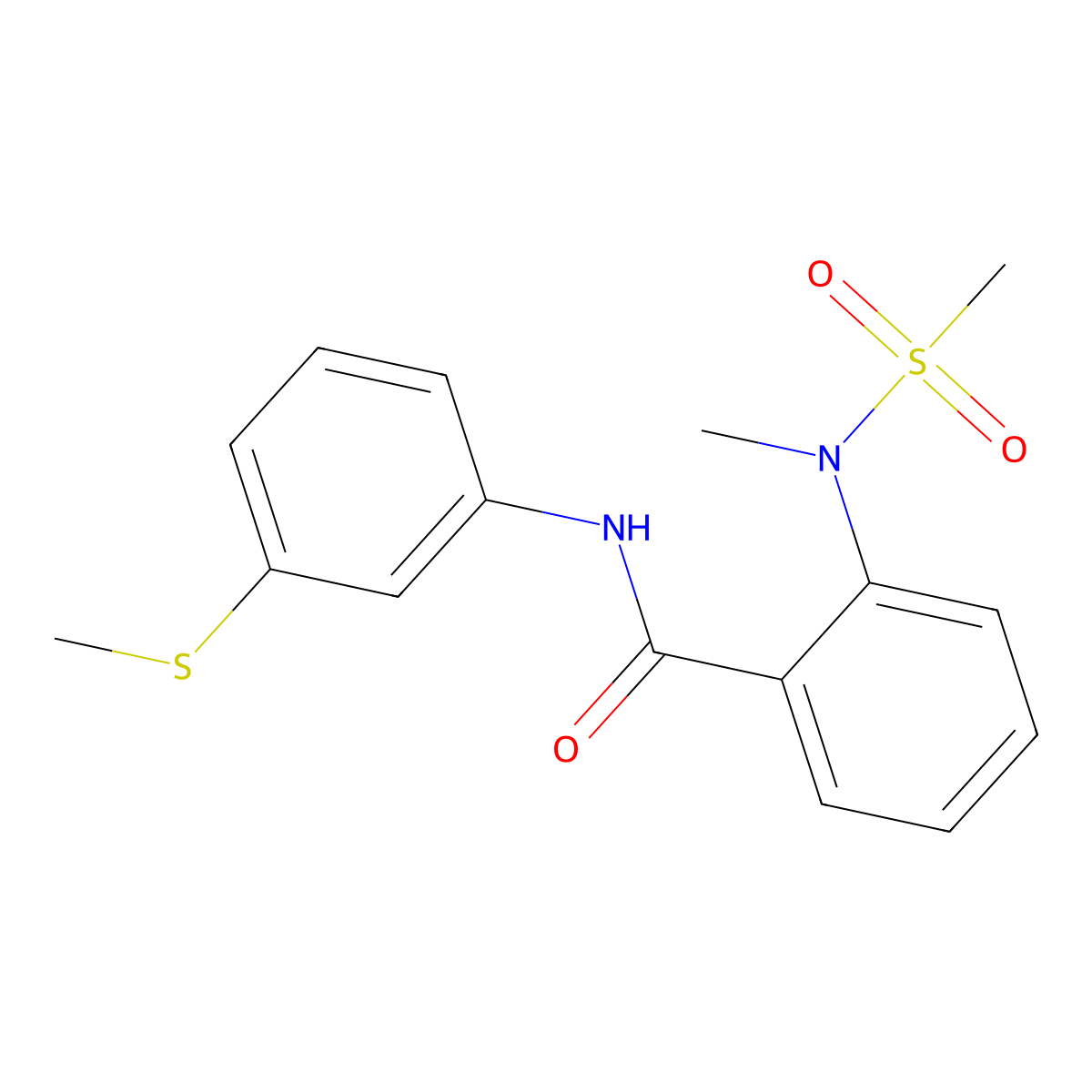 2-[methyl(methylsulfonyl)amino]-N-(3-methylsulfanylphenyl)benzamide molecular structure, CAS 701950-16-5
