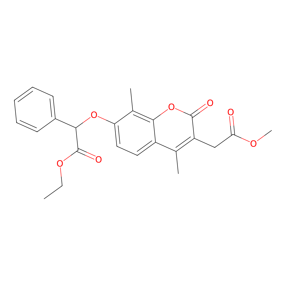 ethyl {[3-(2-methoxy-2-oxoethyl)-4,8-dimethyl-2-oxo-2H-chromen-7-yl]oxy}(phenyl)acetate molecular structure, CAS 701950-27-8