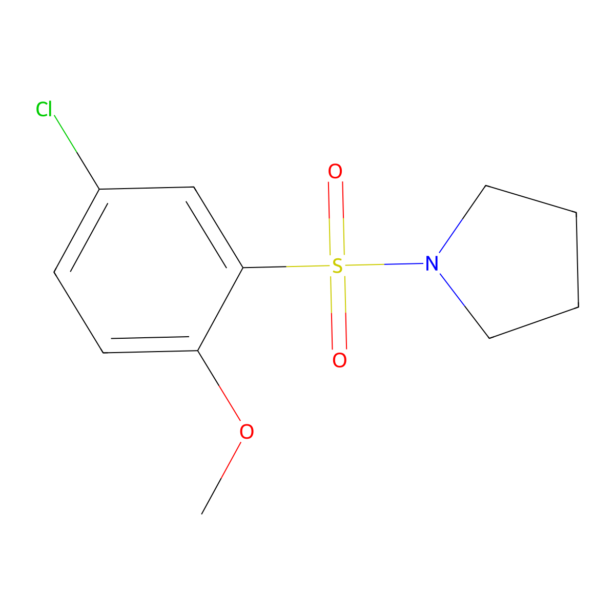 1-(5-Chloro-2-methoxyphenyl)sulfonylpyrrolidine molecular structure, CAS 701950-56-3