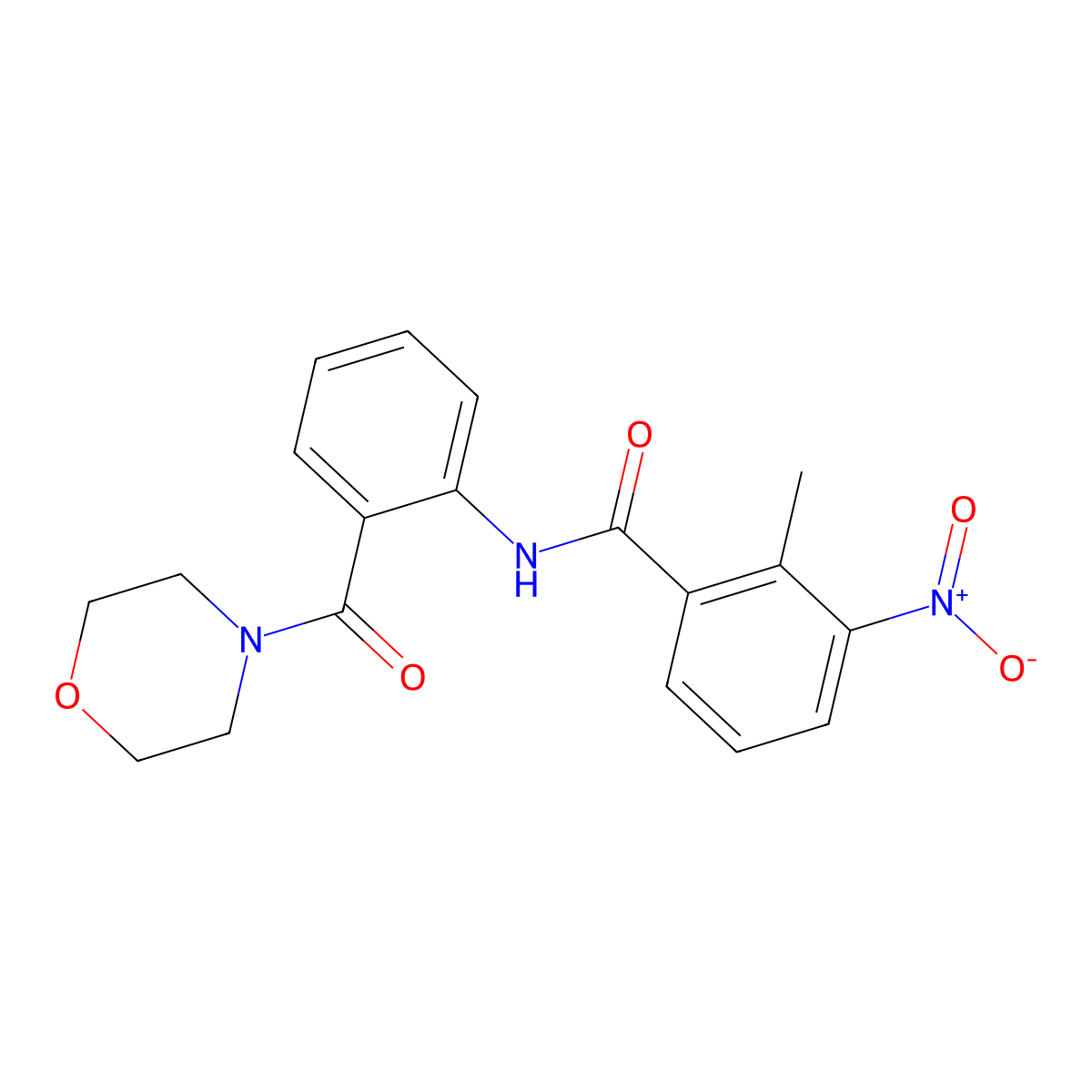 2-methyl-N-[2-(morpholine-4-carbonyl)phenyl]-3-nitrobenzamide molecular structure, CAS 701950-75-6