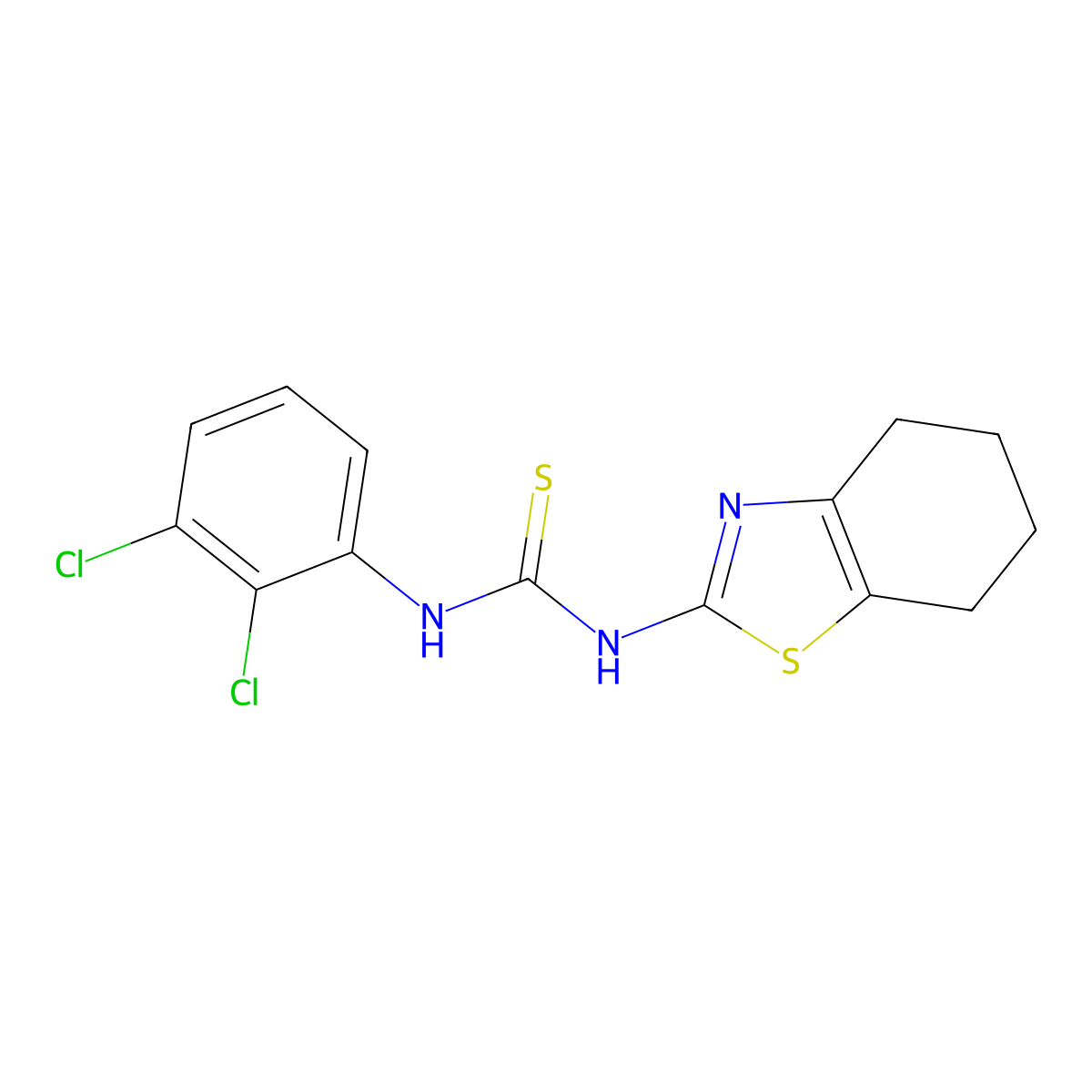 1-(2,3-Dichlorophenyl)-3-(4,5,6,7-tetrahydro-1,3-benzothiazol-2-yl)thiourea molecular structure, CAS 701950-87-0