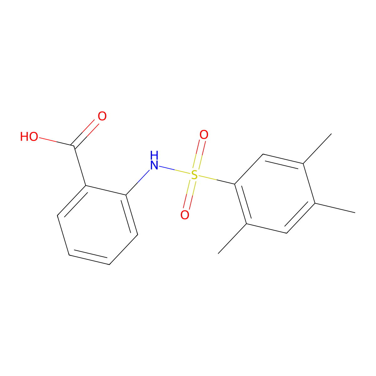 2-{[(2,4,5-Trimethylphenyl)sulfonyl]amino}benzoic acid molecular structure, CAS 701950-98-3