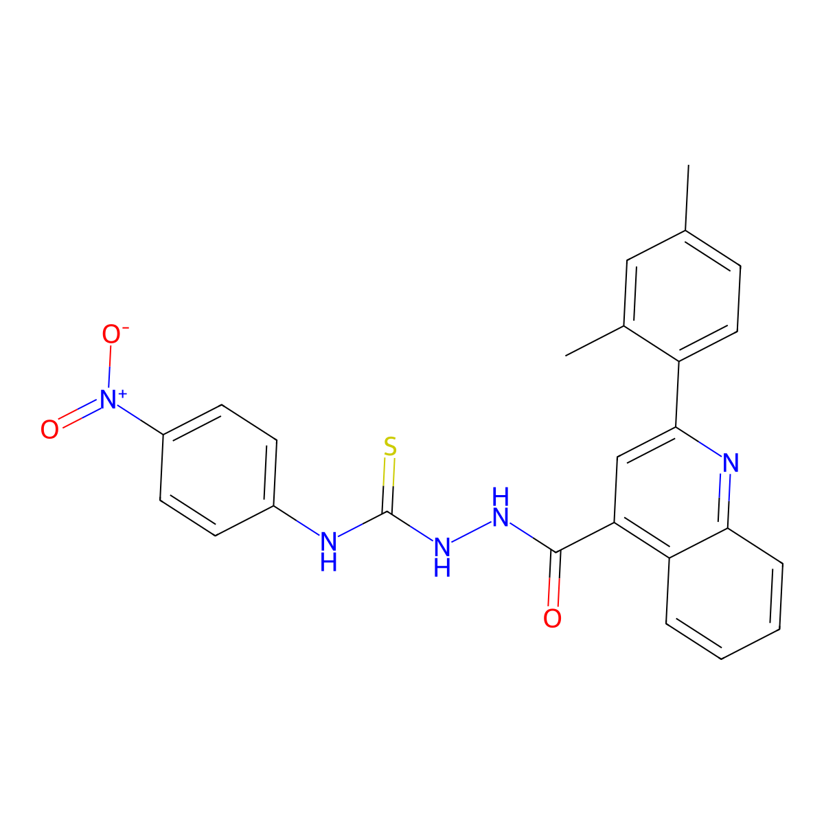1-[[2-(2,4-Dimethylphenyl)quinoline-4-carbonyl]amino]-3-(4-nitrophenyl)thiourea molecular structure, CAS 701951-21-5