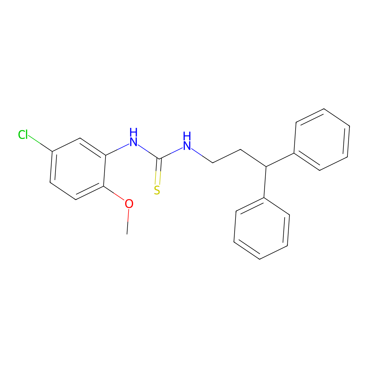 1-(5-Chloro-2-methoxyphenyl)-3-(3,3-diphenylpropyl)thiourea molecular structure, CAS 701951-30-6