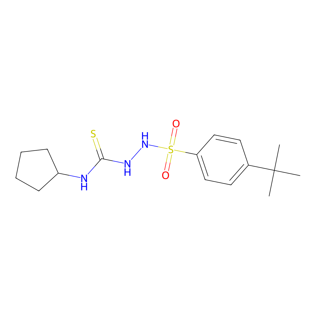 1-[(4-Tert-butylphenyl)sulfonylamino]-3-cyclopentylthiourea molecular structure, CAS 701951-41-9